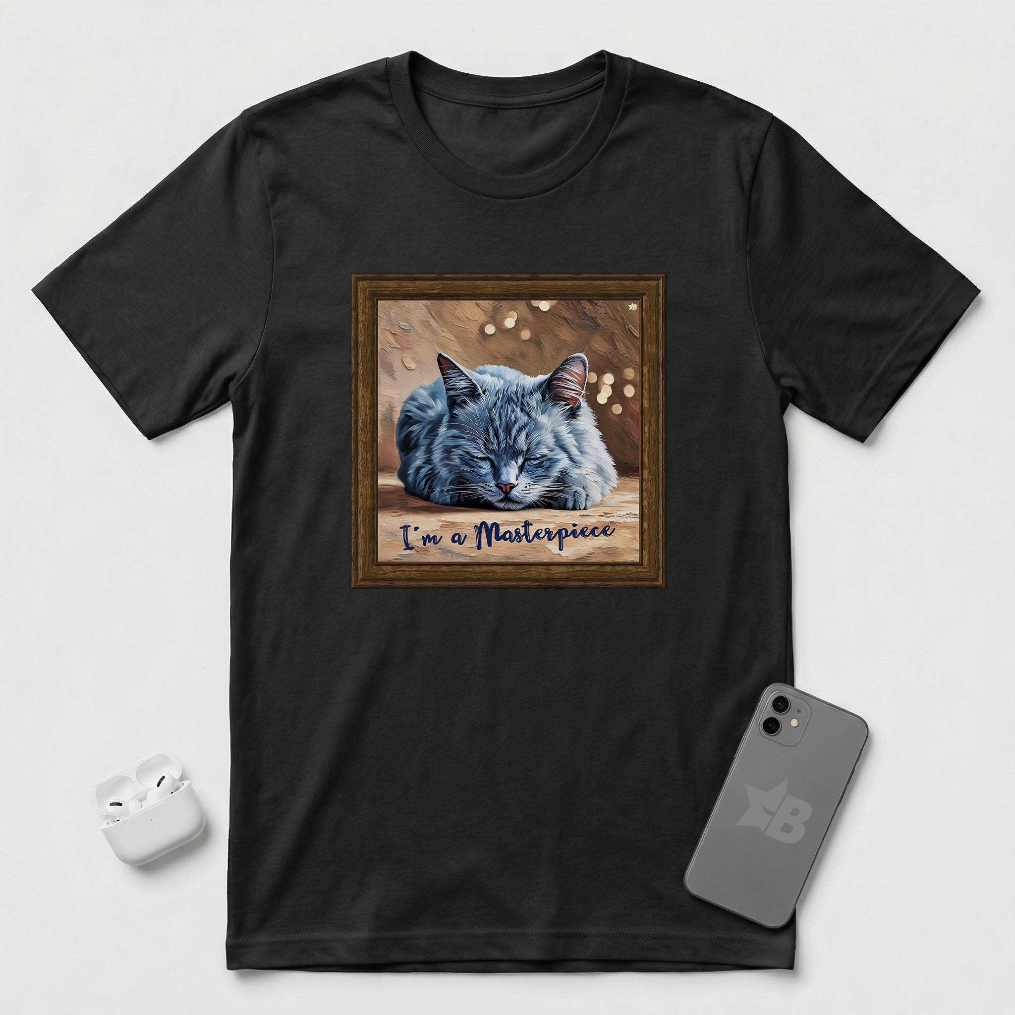 I'm a Masterpiece - Cat - T-Shirt - Black mockup