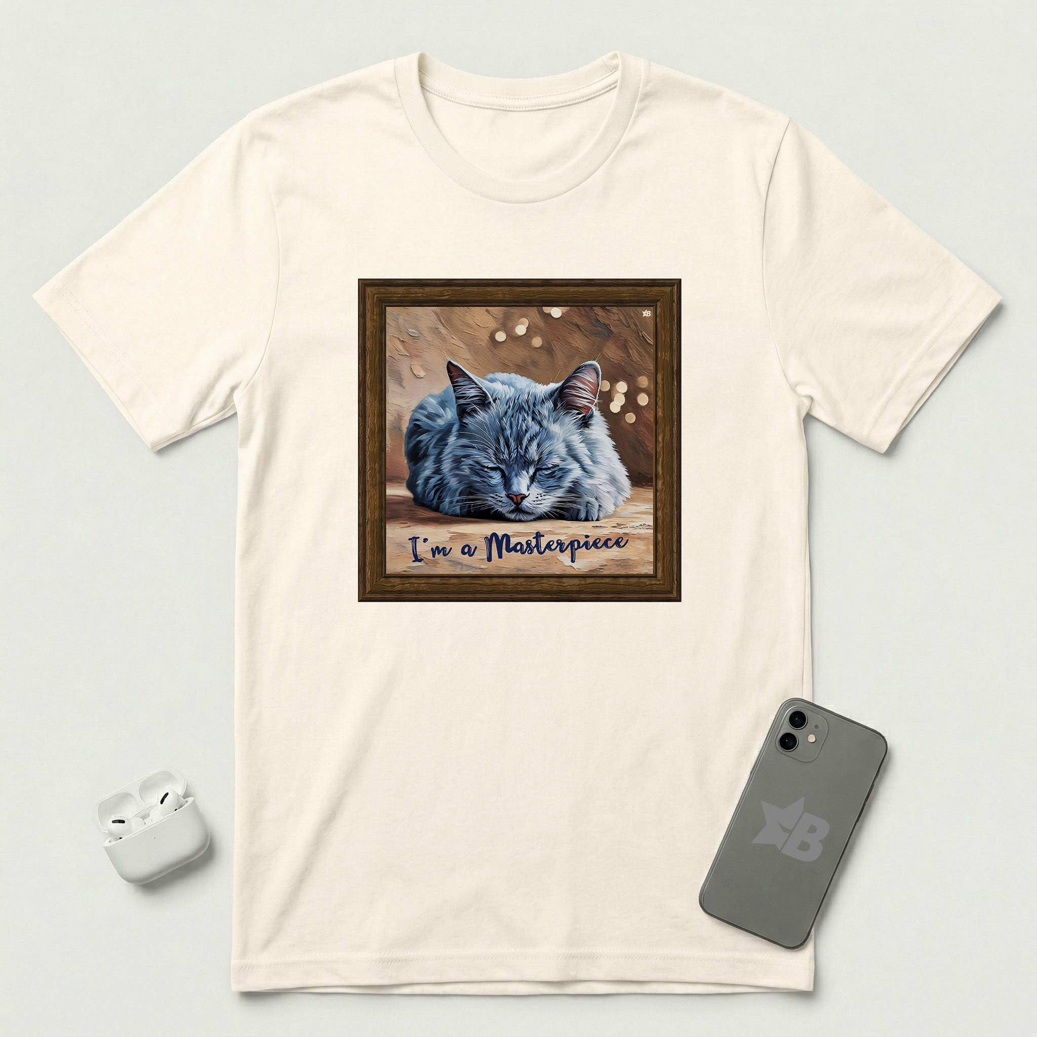 I'm a Masterpiece - Cat - T-Shirt - Natural mockup