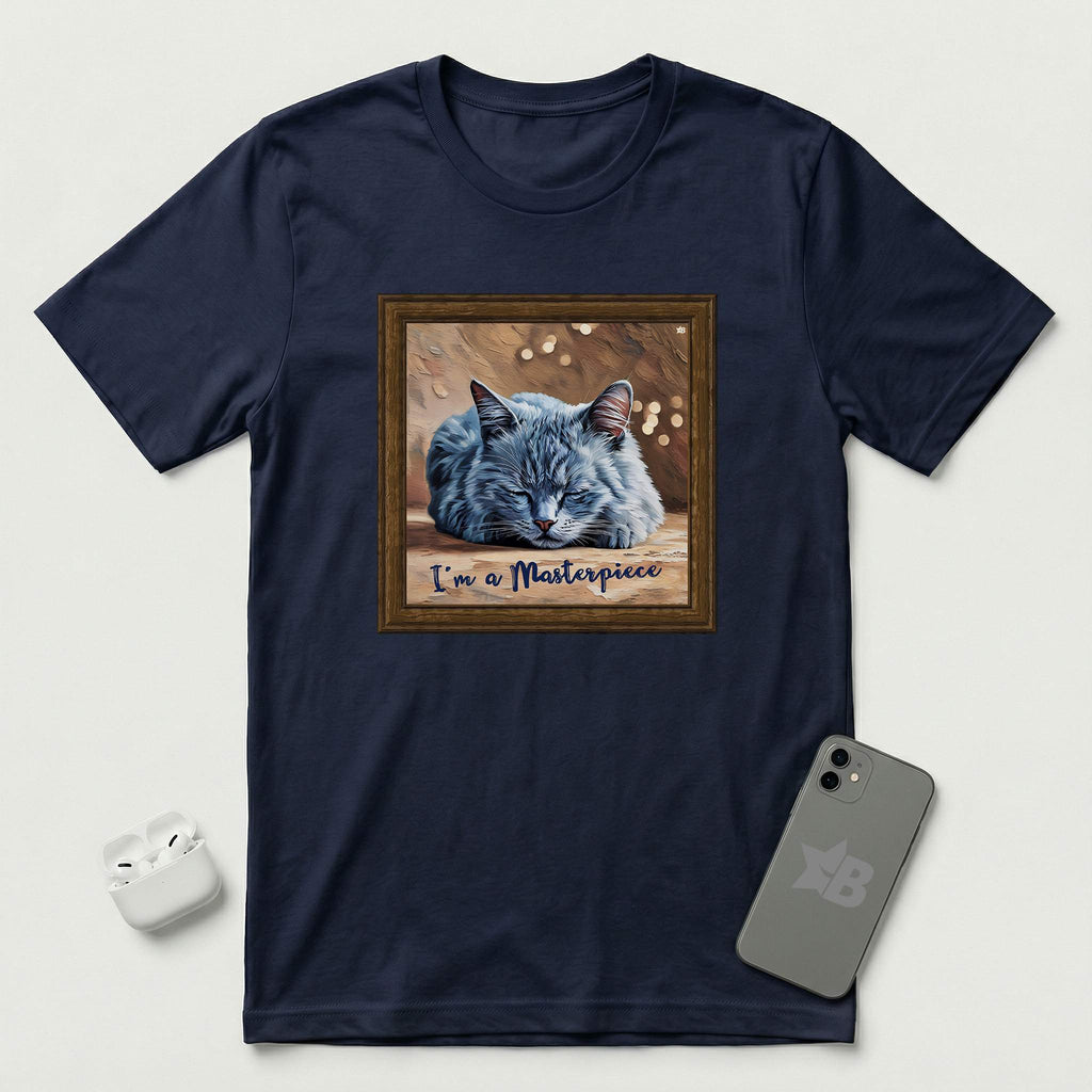 I'm a Masterpiece - Cat - T-Shirt - Navy mockup