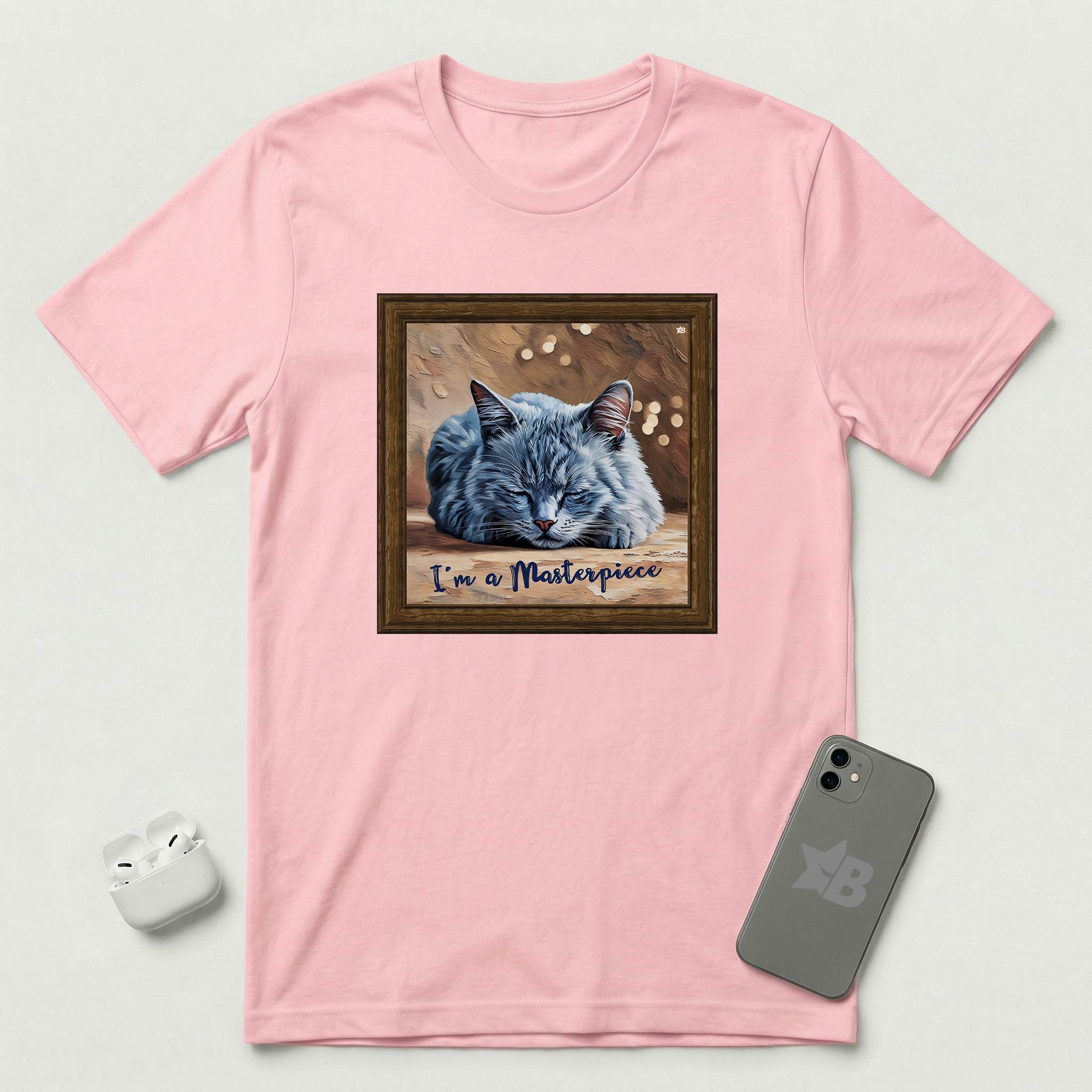 I'm a Masterpiece - Cat - T-Shirt - Pink mockup
