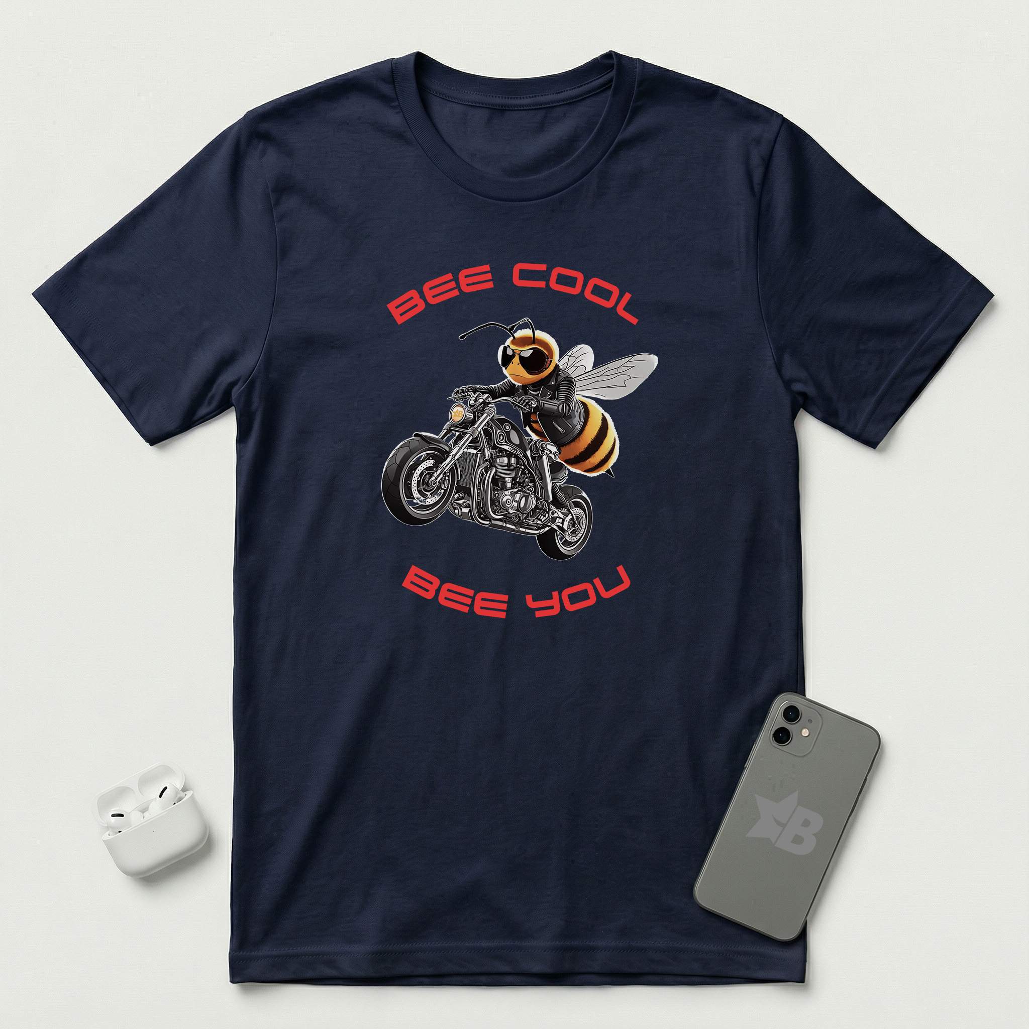 Bee Cool Bee You - T-Shirt - Navy mockup
