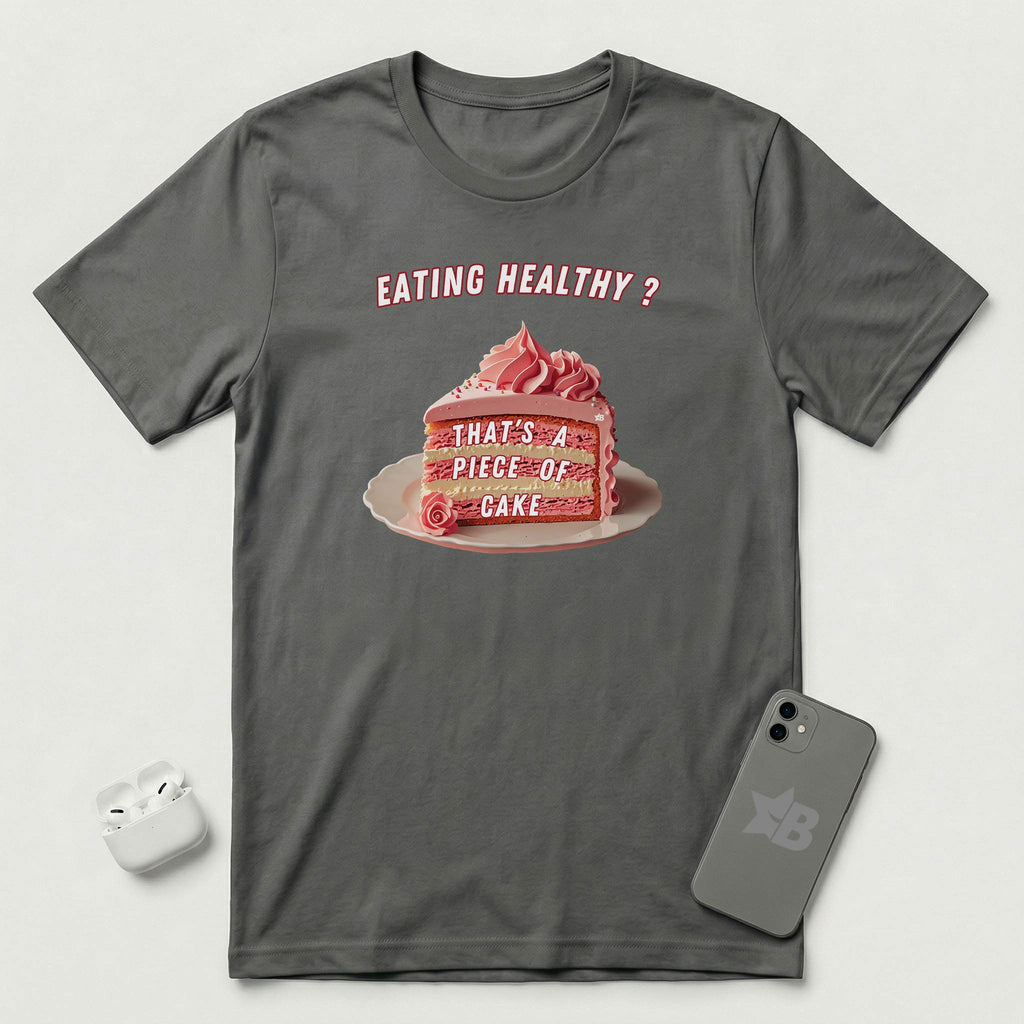 Eating Healthy? - Pink Cake - T-Shirt - Asphalt mockup