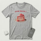 Eating Healthy? - Pink Cake - T-Shirt - Athletic Heather mockup