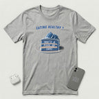 Eating Healthy? - Blue Cake - T-Shirt - Athletic Heather mockup