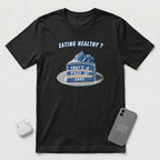 Eating Healthy? - Blue Cake - T-Shirt - Black mockup