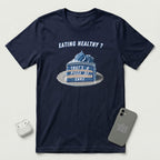 Eating Healthy? - Blue Cake - T-Shirt - Navy mockup
