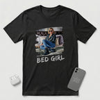 I'm a Bed Girl - Golden Flame - T-Shirt - Black mockup