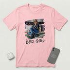 I'm a Bed Girl - Golden Flame - T-Shirt - Pink mockup