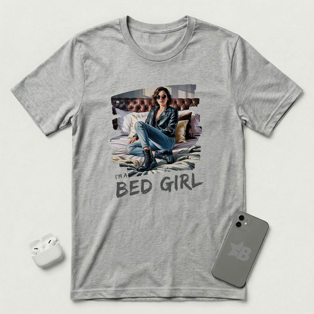 I'm a Bed Girl - Dark Spark - T-Shirt - Athletic Heather mockup