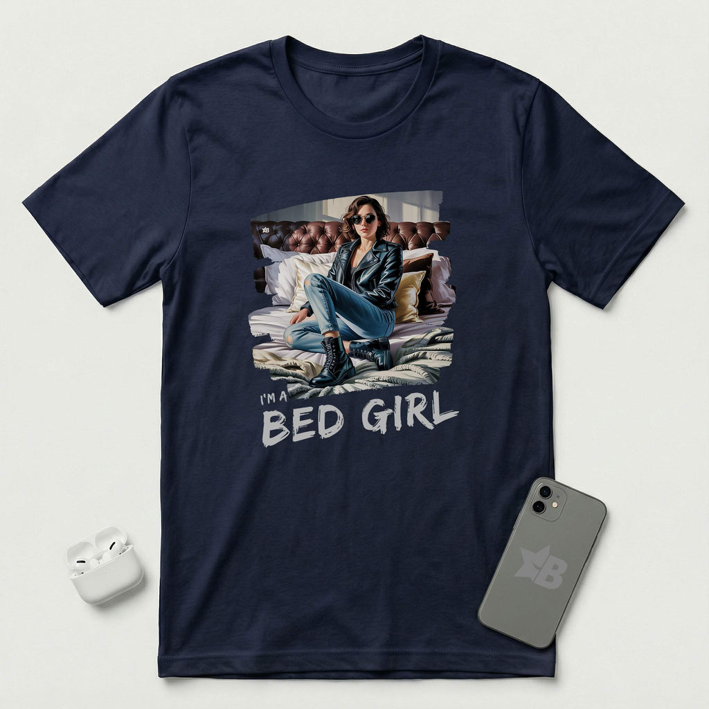 I'm a Bed Girl - Dark Spark - T-Shirt - Navy mockup