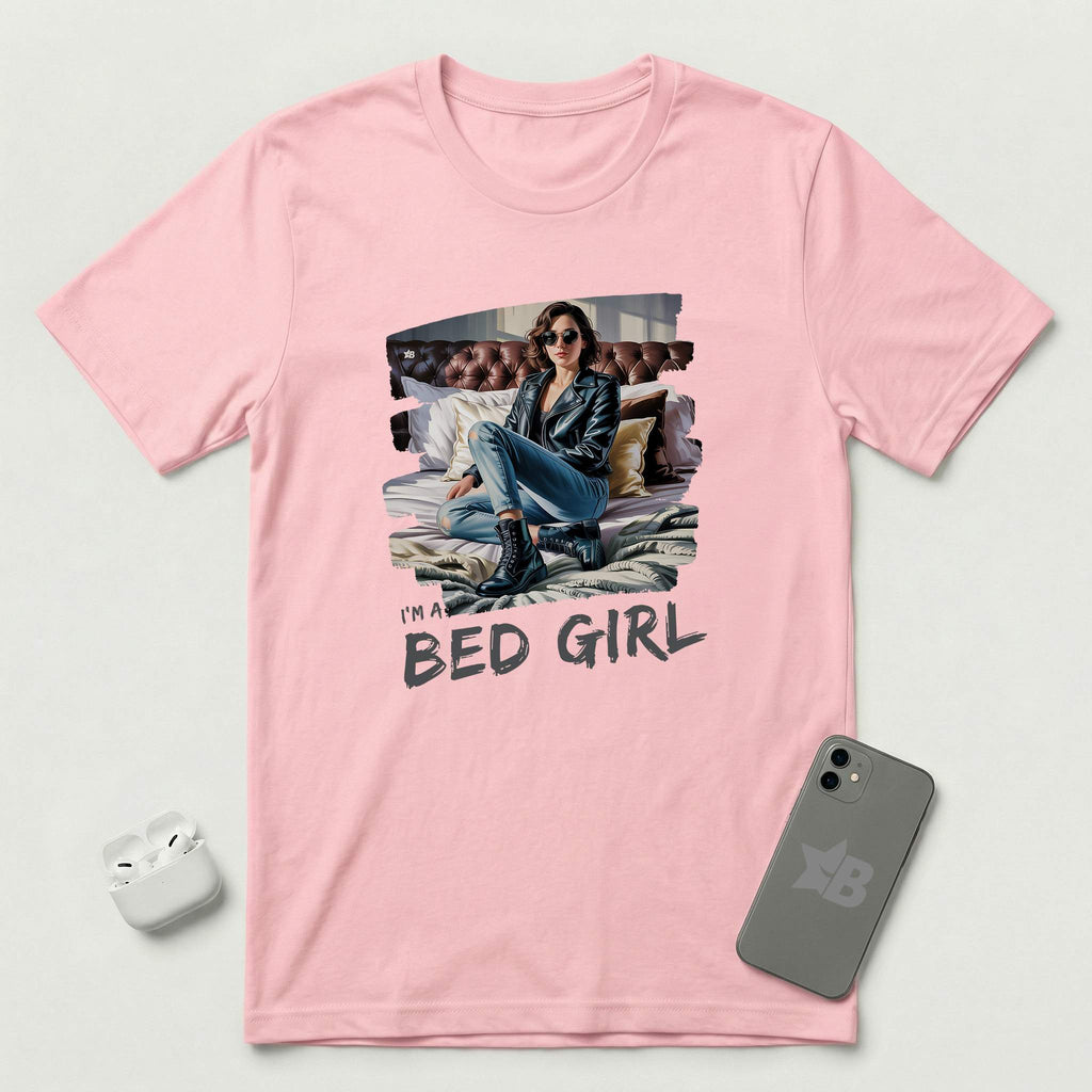 I'm a Bed Girl - Dark Spark - T-Shirt - Pink mockup