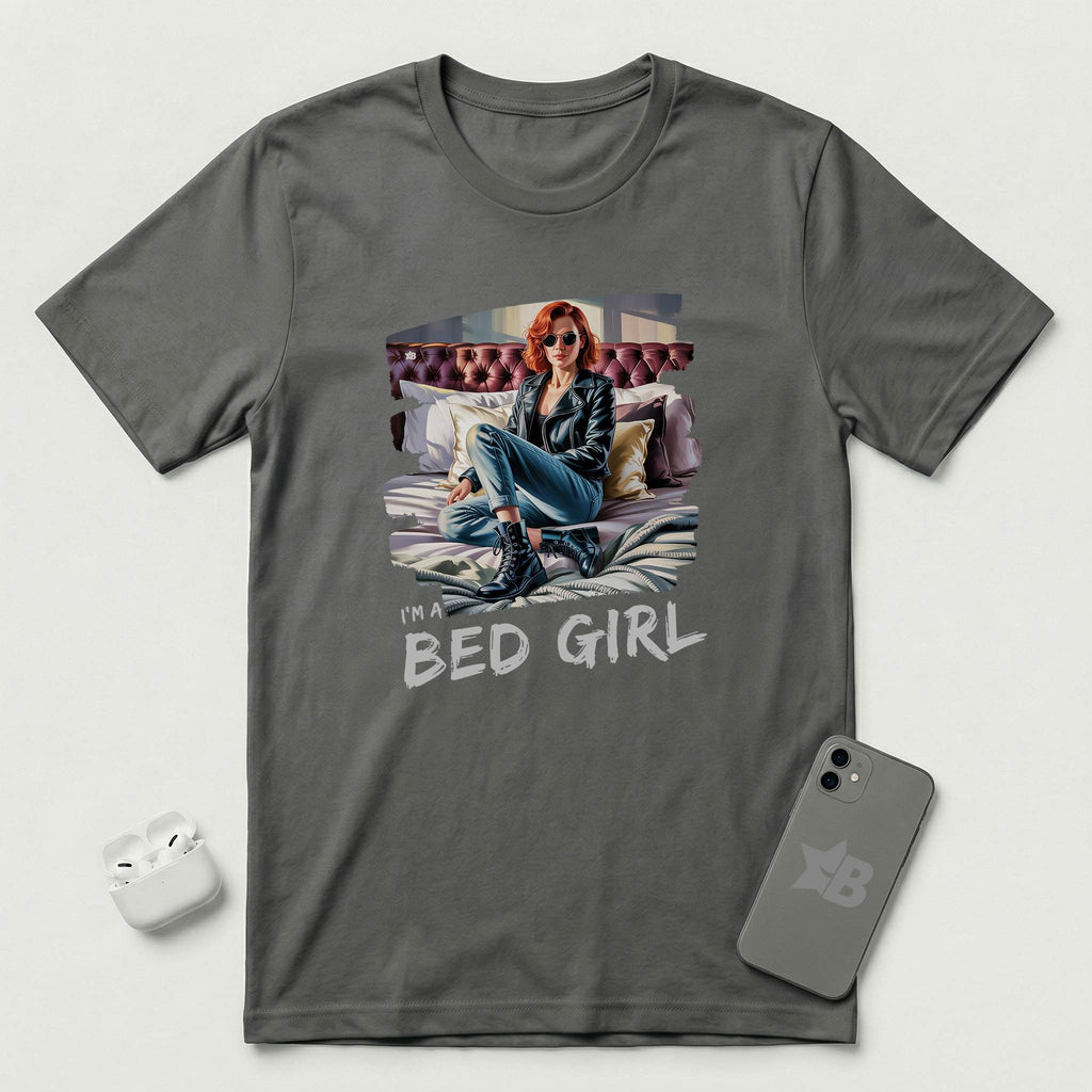 I'm a Bed Girl - Ruby Blaze - T-Shirt - Asphalt mockup
