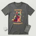 Shine Bright - Sunset Cat - T-Shirt - Asphalt mockup