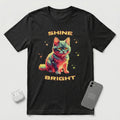 Shine Bright - Sunset Cat - T-Shirt - Black mockup