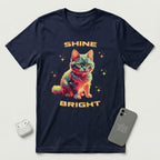 Shine Bright - Sunset Cat - T-Shirt - Navy mockup