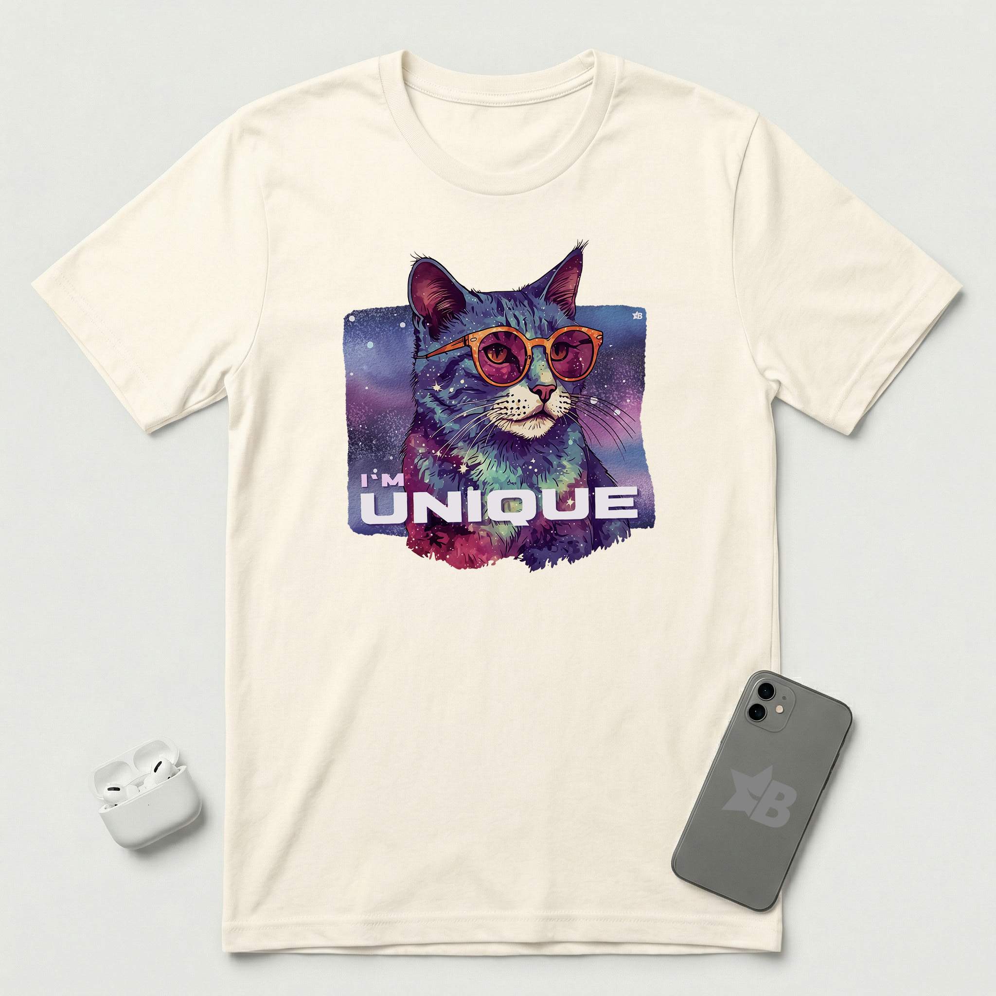 I'm Unique - Cat - T-Shirt - Natural mockup