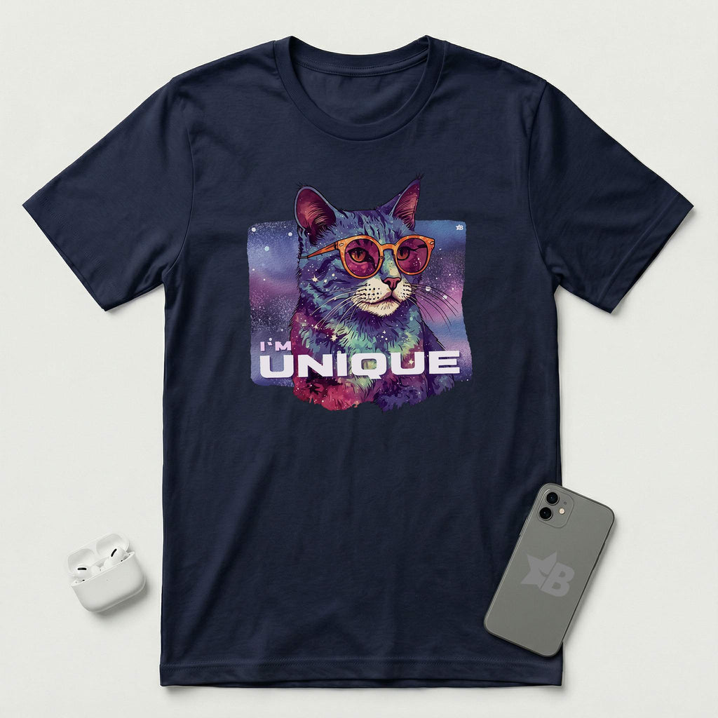 I'm Unique - Cat - T-Shirt - Navy mockup