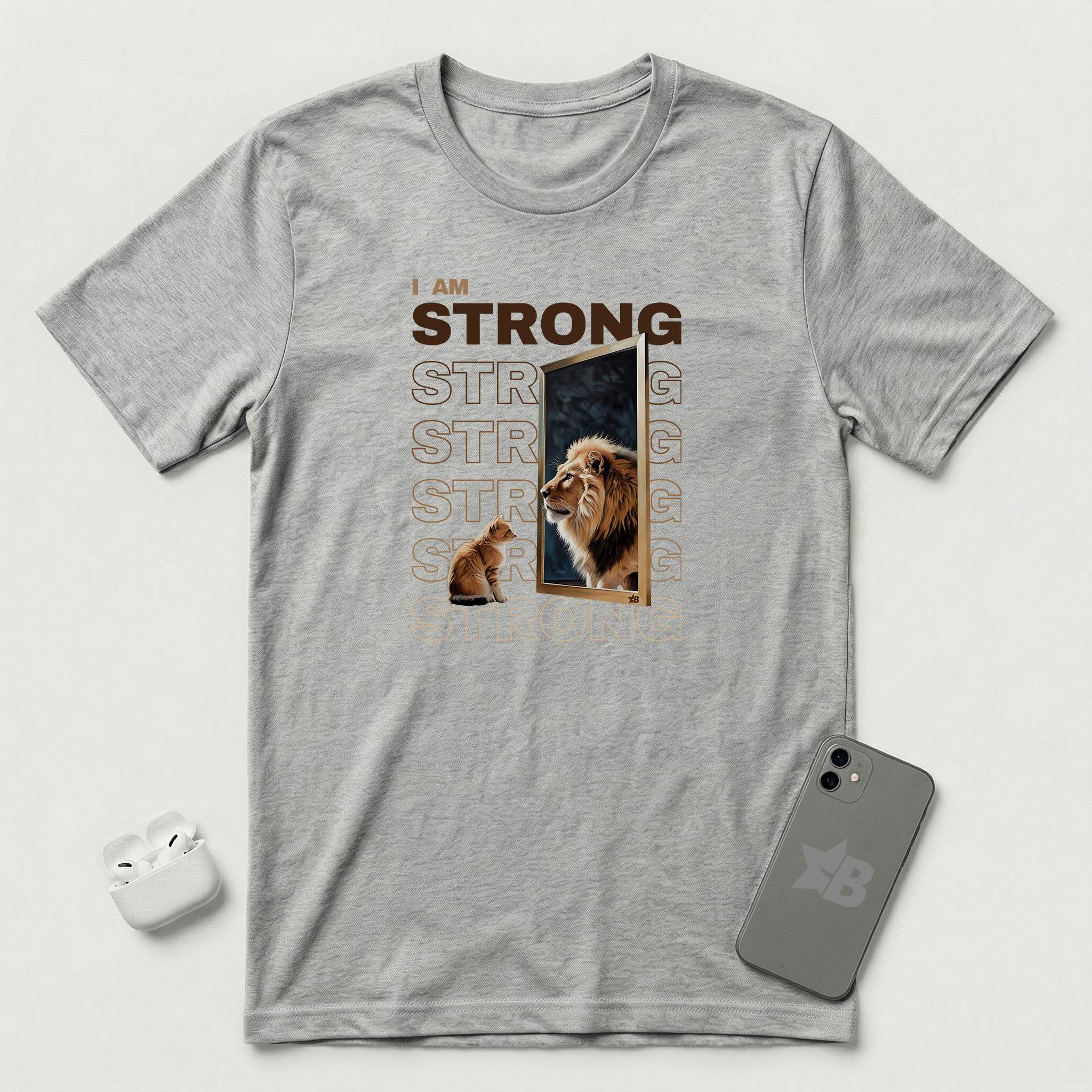 I am Strong - T-Shirt - Athletic Heather mockup