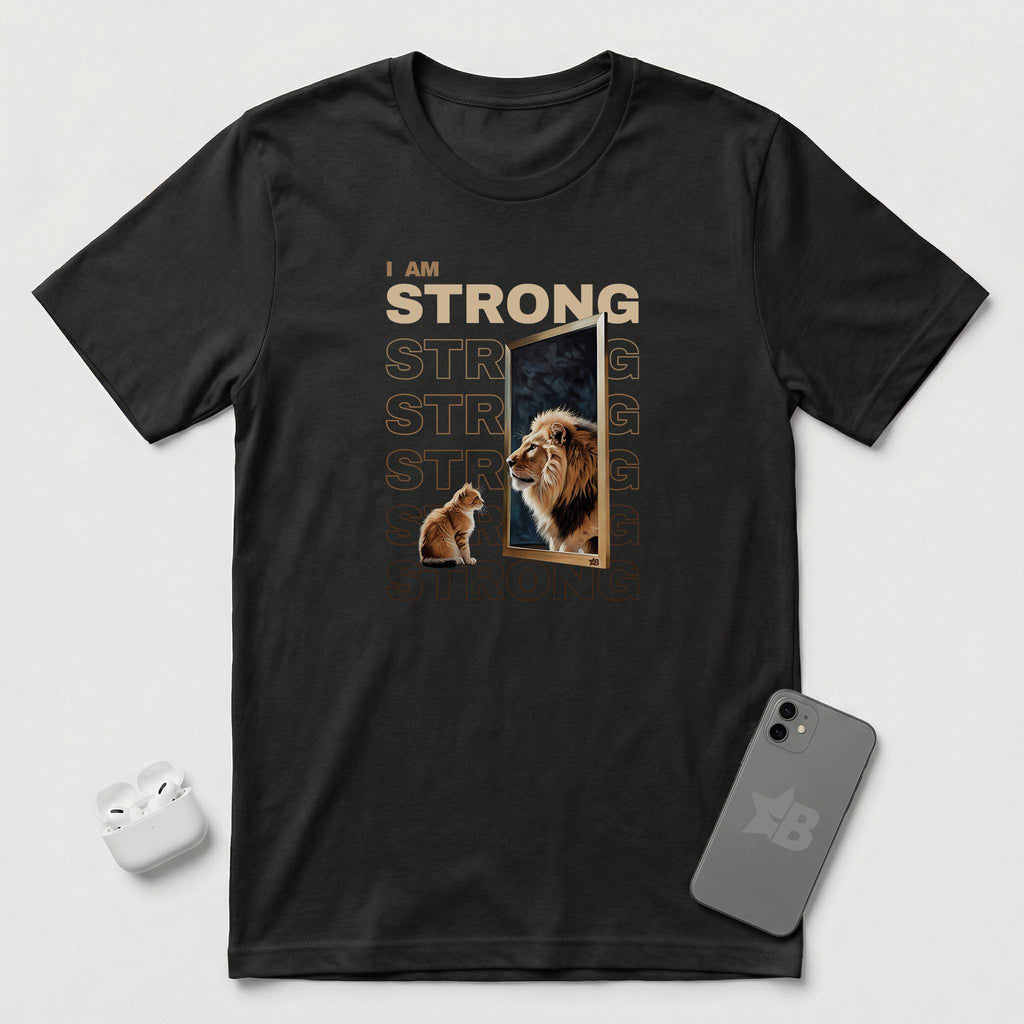 I am Strong - T-Shirt - Black mockup