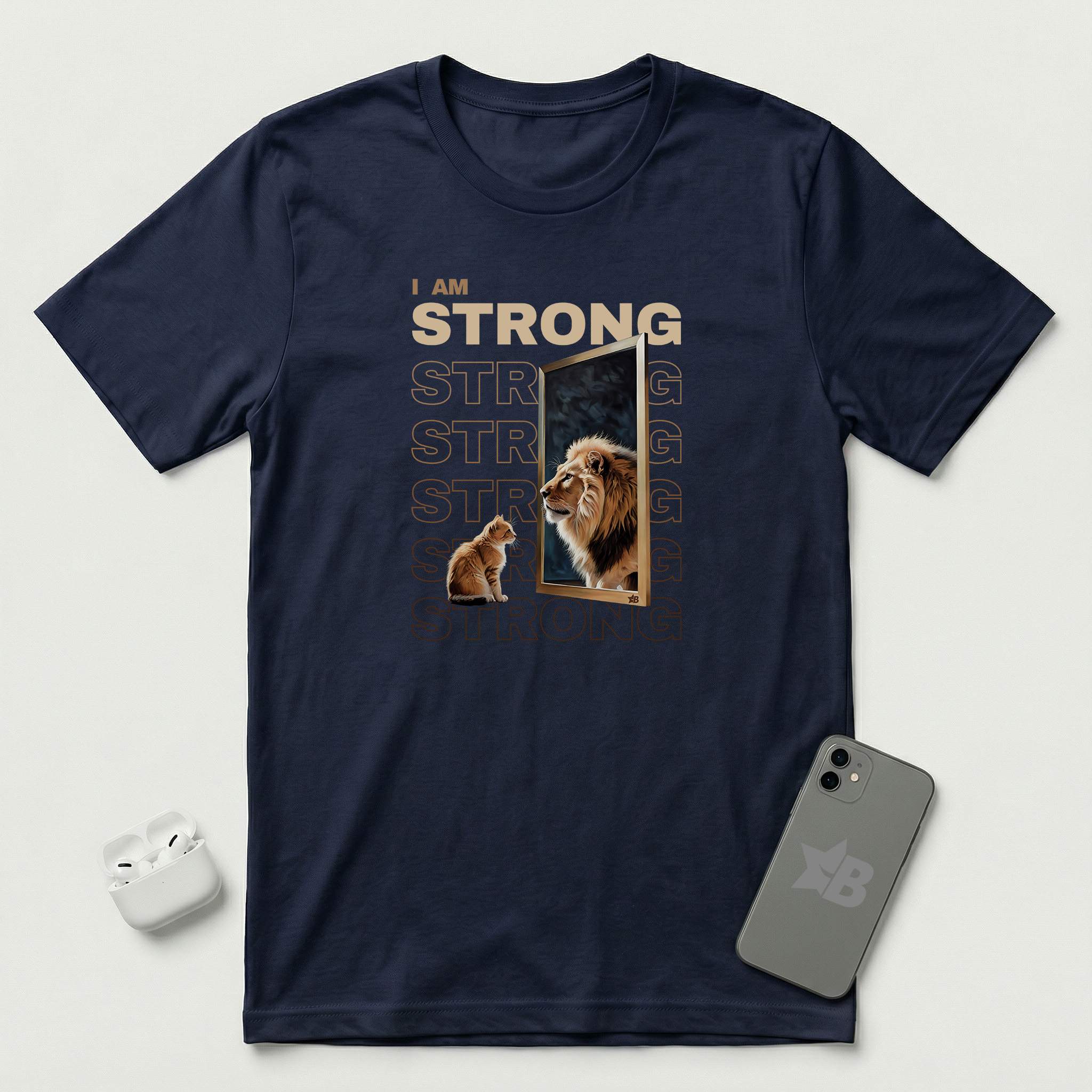 I am Strong - T-Shirt - Navy mockup