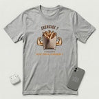 Exercise vs Extra Fries - T-Shirt - Athletic Heather mockup