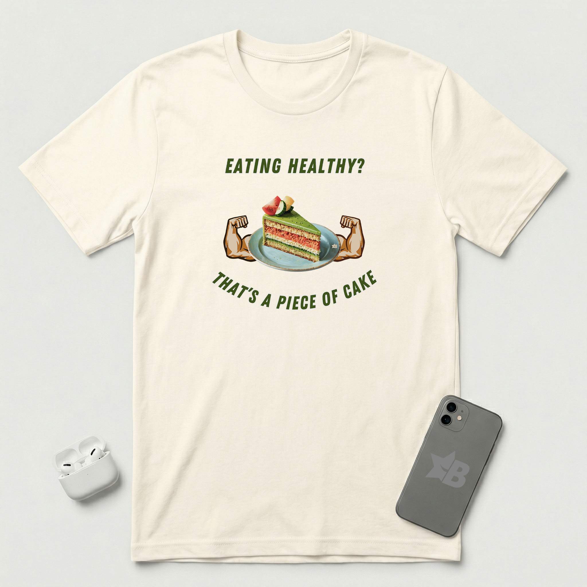 Eating Healthy? - Vegetable Cake - T-Shirt - Natural mockup