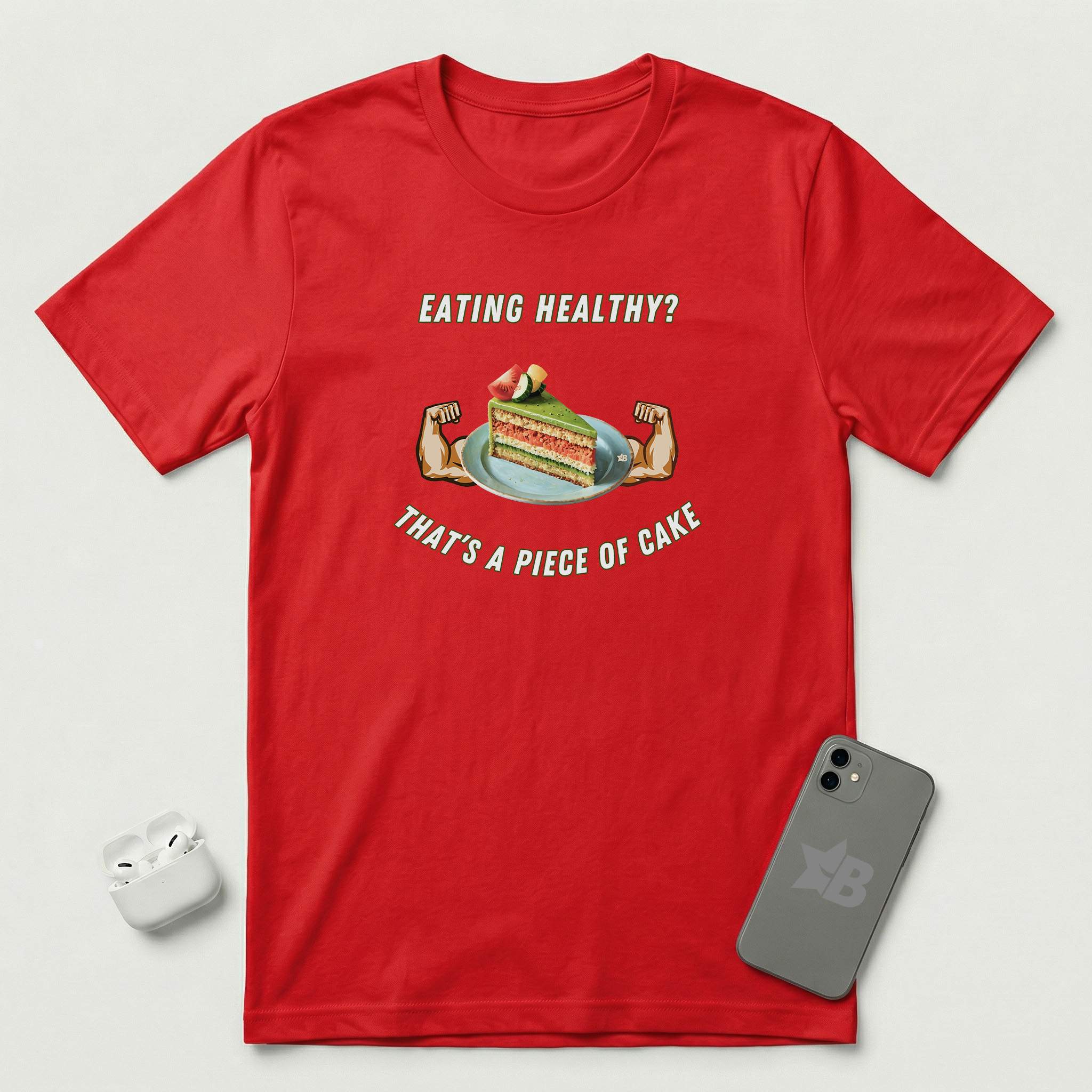 Eating Healthy? - Vegetable Cake - T-Shirt - Red mockup