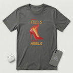 How it Feels Wearing Heels - Red Shoe - T-Shirt - Asphalt mockup