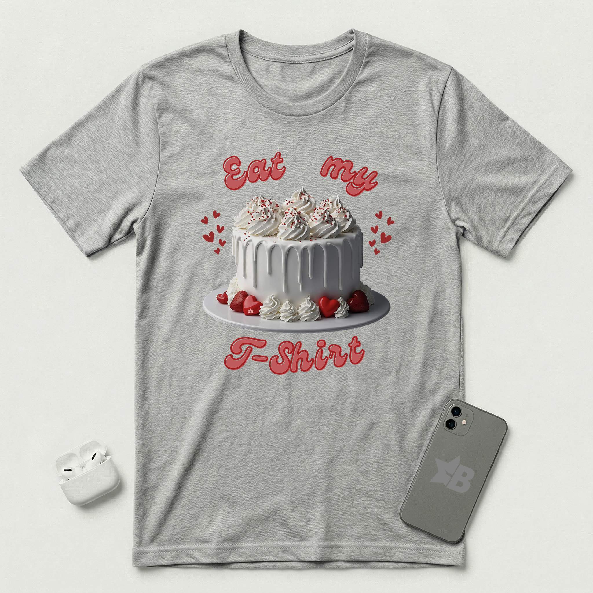 Eat My T-Shirt - White Cake - T-Shirt - Athletic Heather mockup