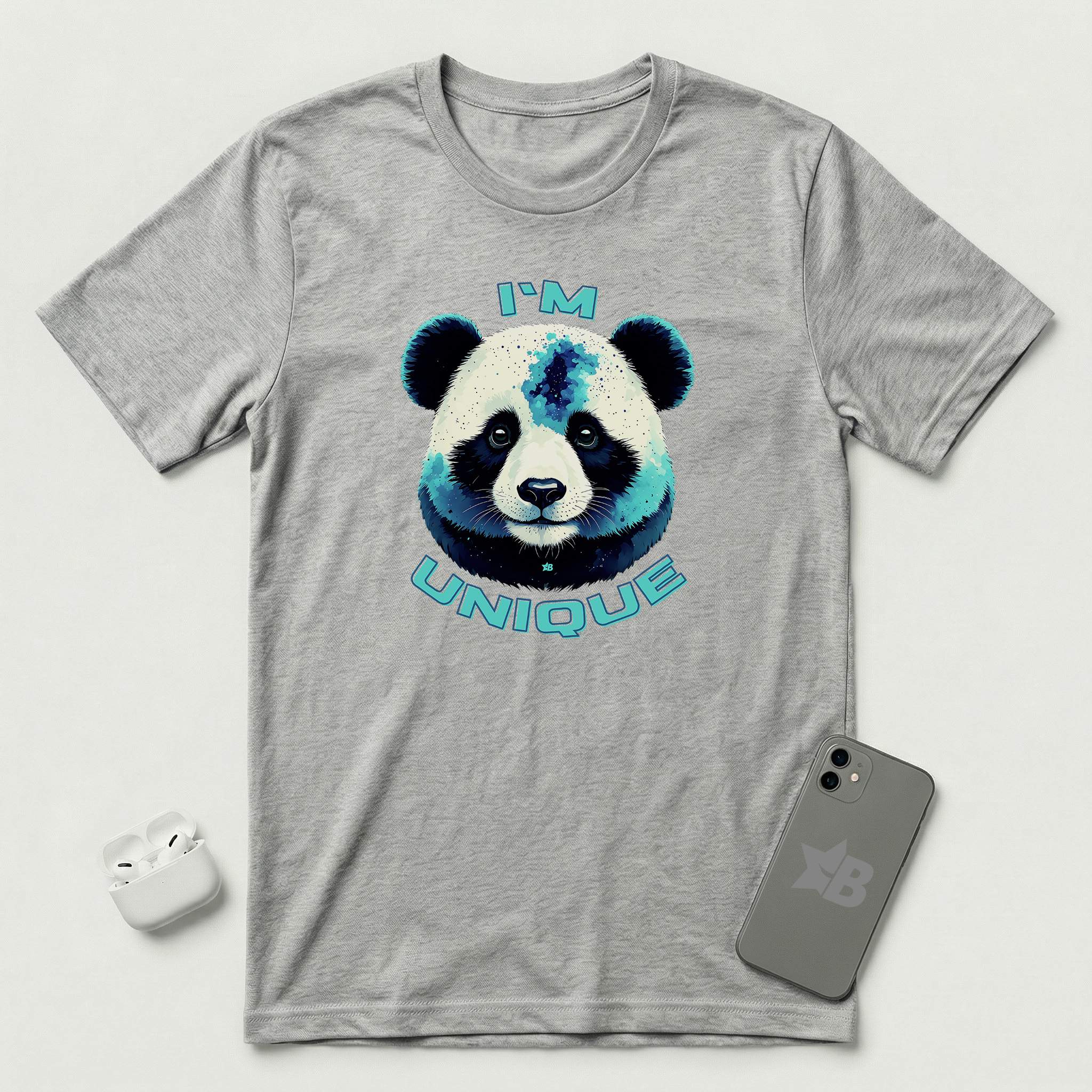 I'm Unique - Blue Panda - T-Shirt - Athletic Heather mockup