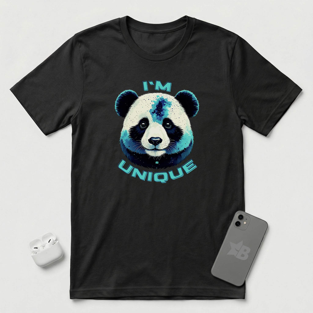 I'm Unique - Blue Panda - T-Shirt - Black mockup