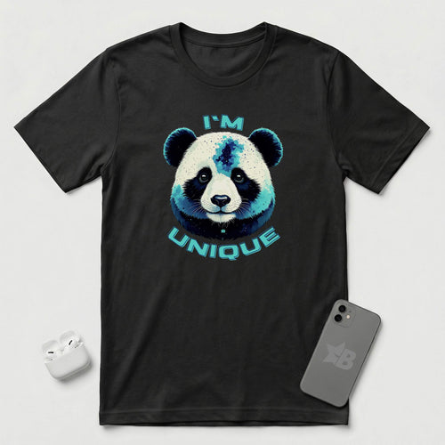 I'm Unique - Blue Panda - T-Shirt - Black mockup