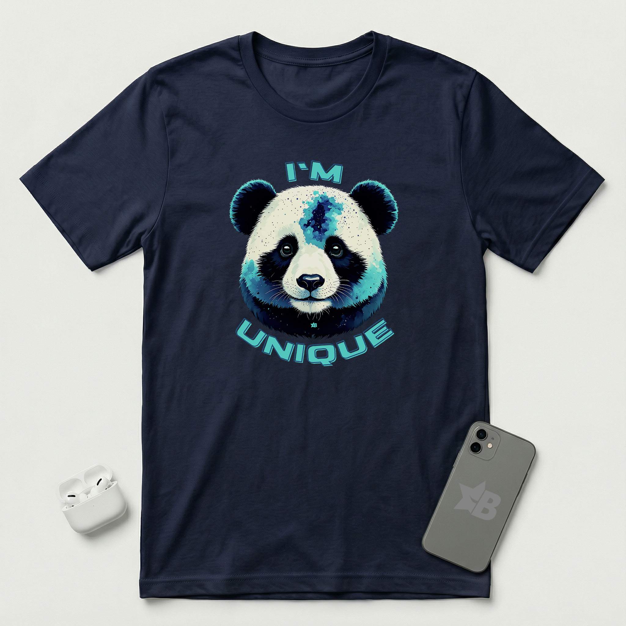 I'm Unique - Blue Panda - T-Shirt - Navy mockup