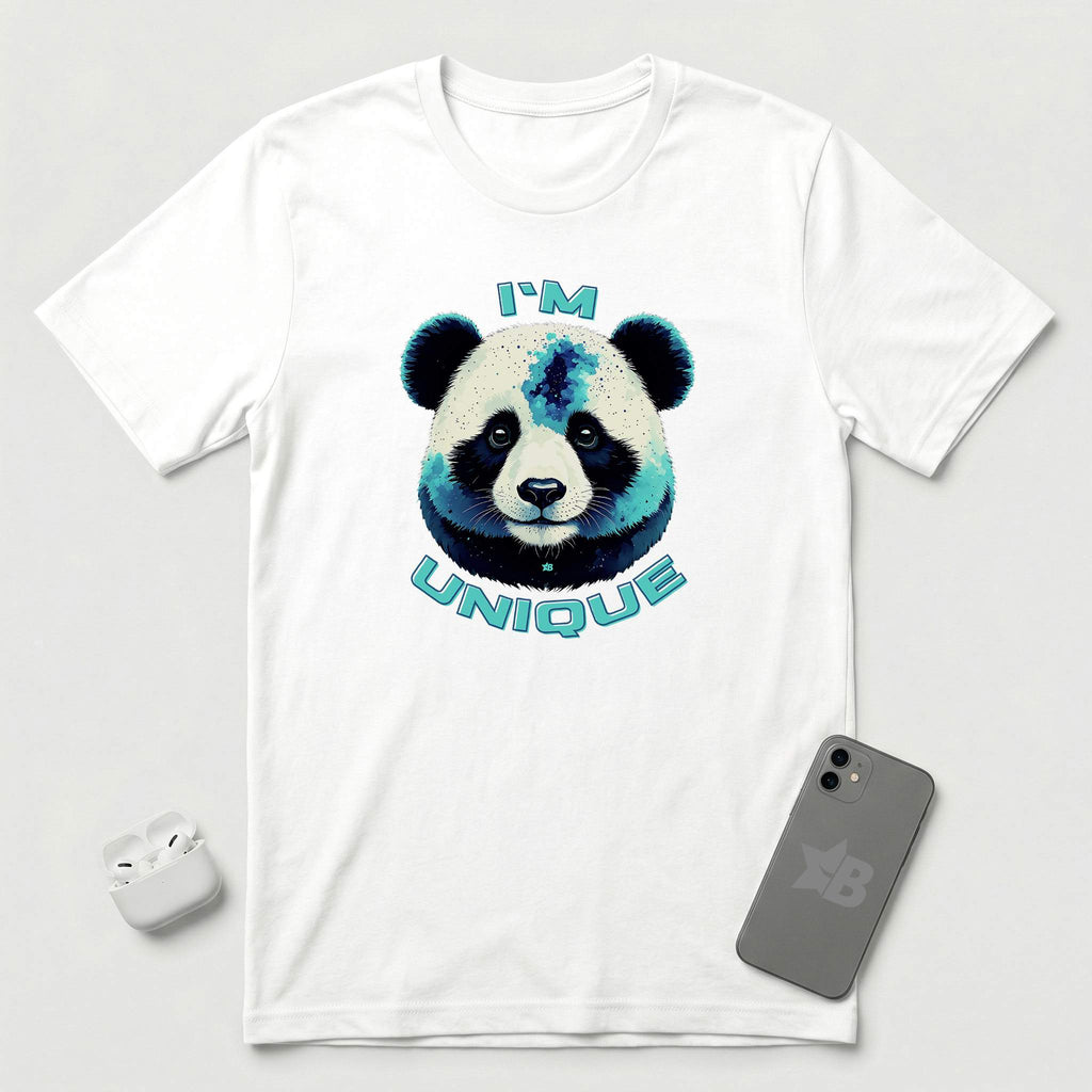 I'm Unique - Blue Panda - T-Shirt - White mockup