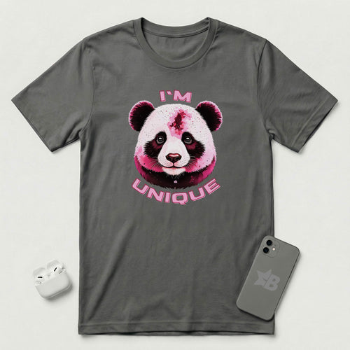 I'm Unique - Pink Panda - T-Shirt - Asphalt mockup