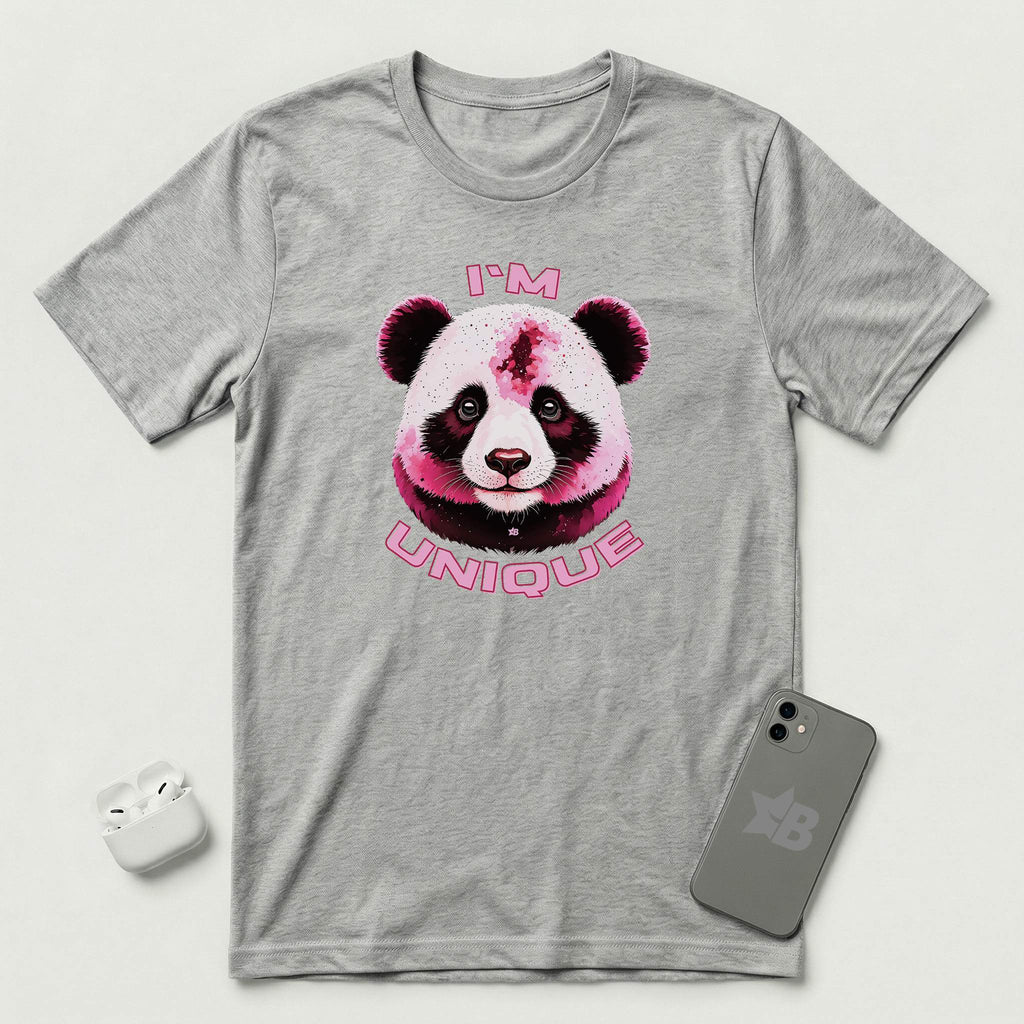 I'm Unique - Pink Panda - T-Shirt - Athletic Heather mockup