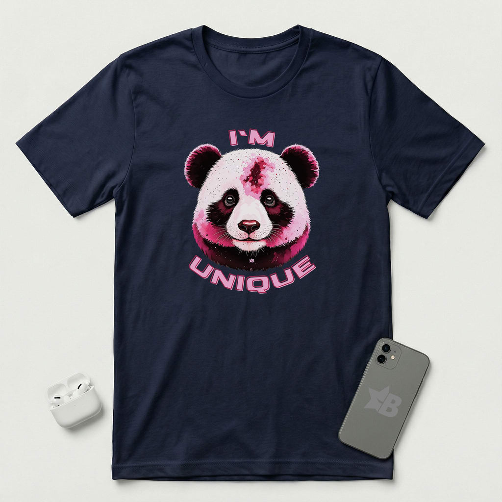 I'm Unique - Pink Panda - T-Shirt - Navy mockup