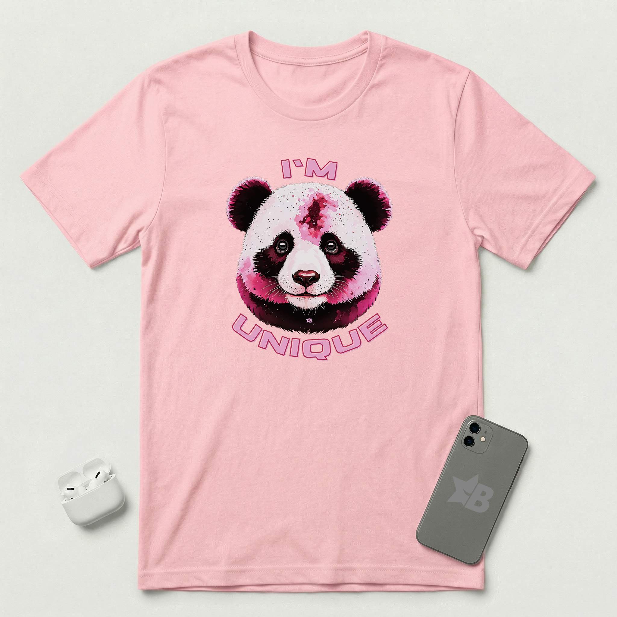 I'm Unique - Pink Panda - T-Shirt - Pink mockup