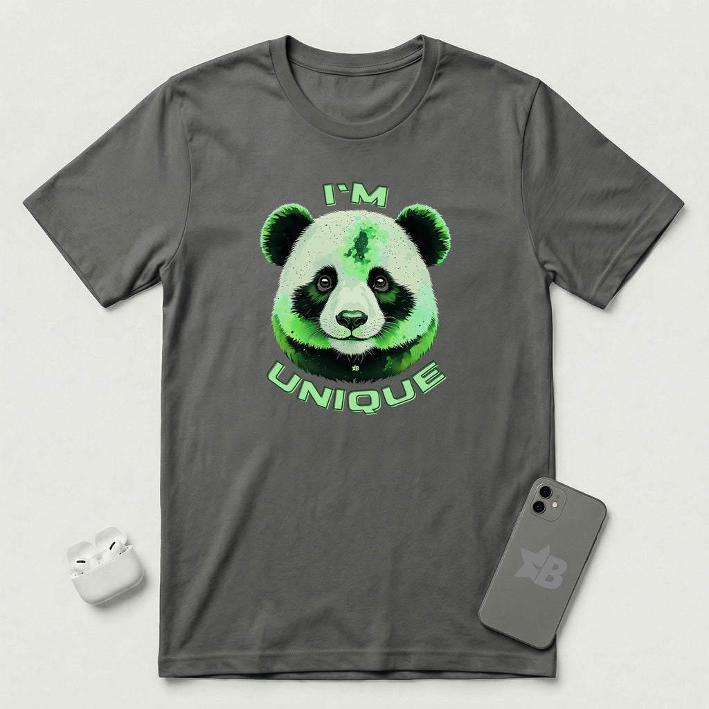 I'm Unique - Green Panda - T-Shirt - Asphalt mockup