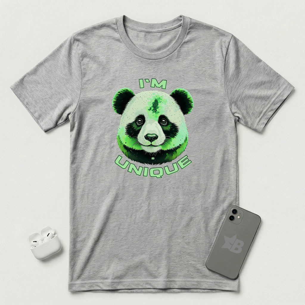 I'm Unique - Green Panda - T-Shirt - Athletic Heather mockup