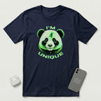 I'm Unique - Green Panda - T-Shirt - Navy mockup