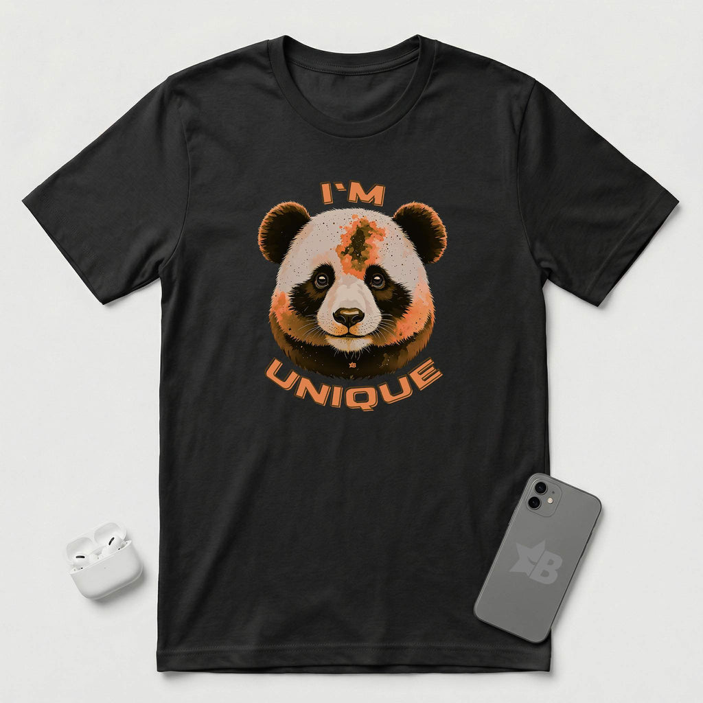 I'm Unique - Orange Panda - T-Shirt - Black mockup