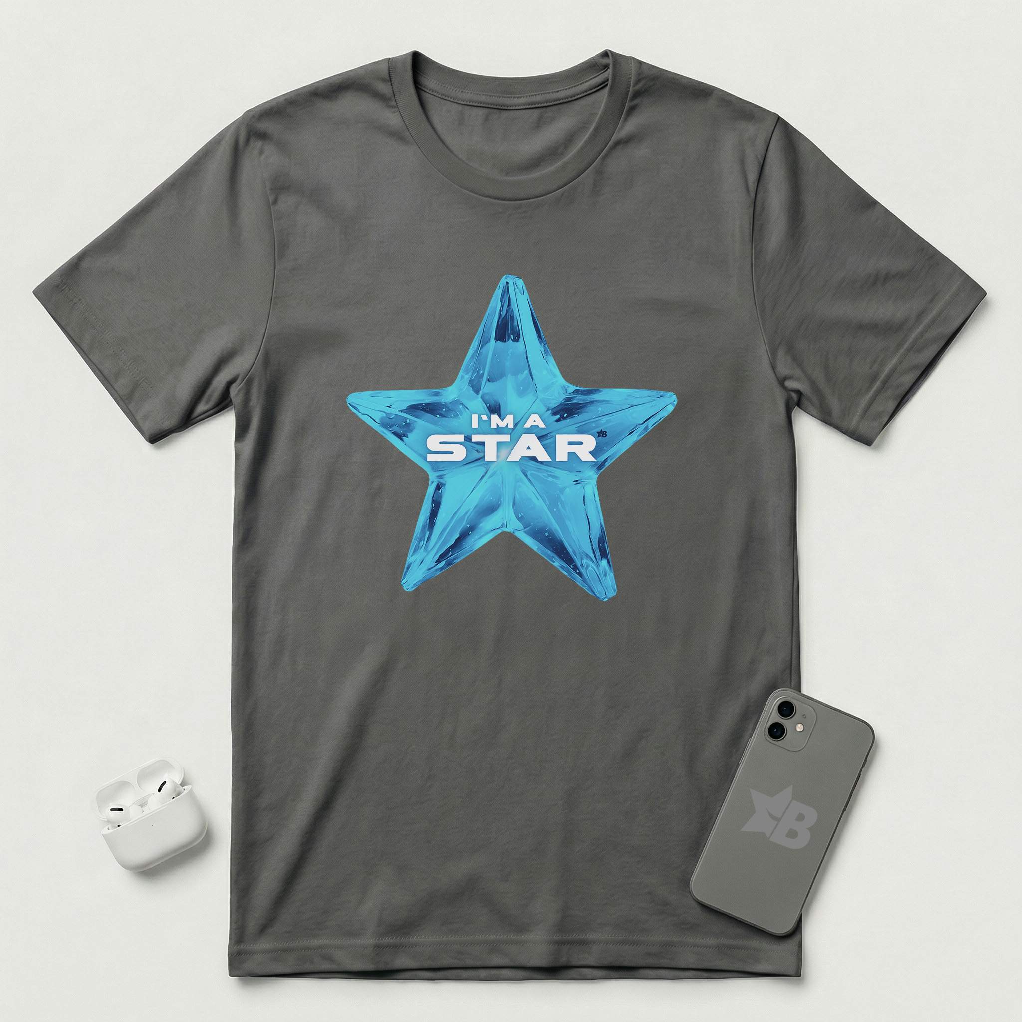 I'm a Star - Blue Star - T-Shirt - Asphalt mockup