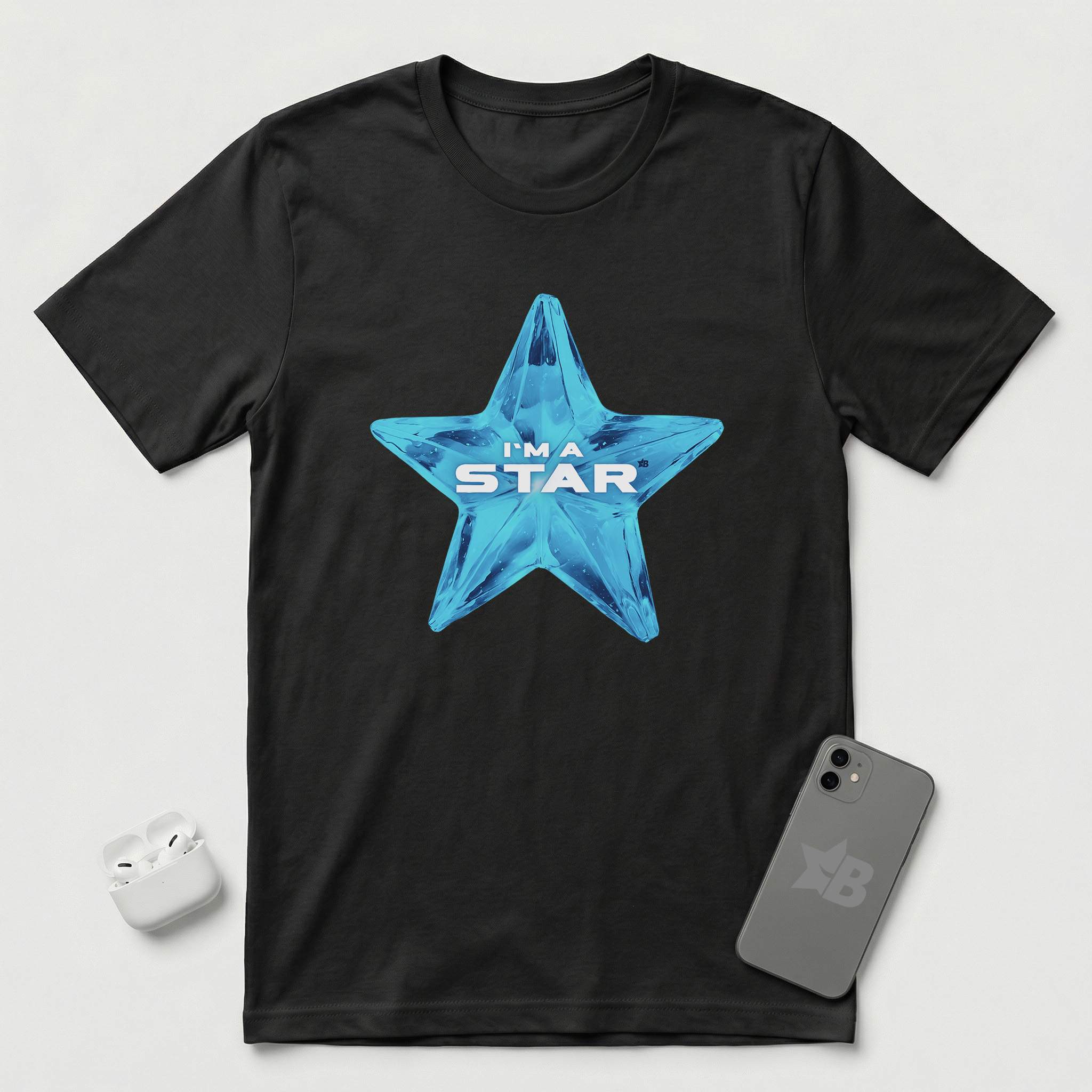 I'm a Star - Blue Star - T-Shirt - Black mockup