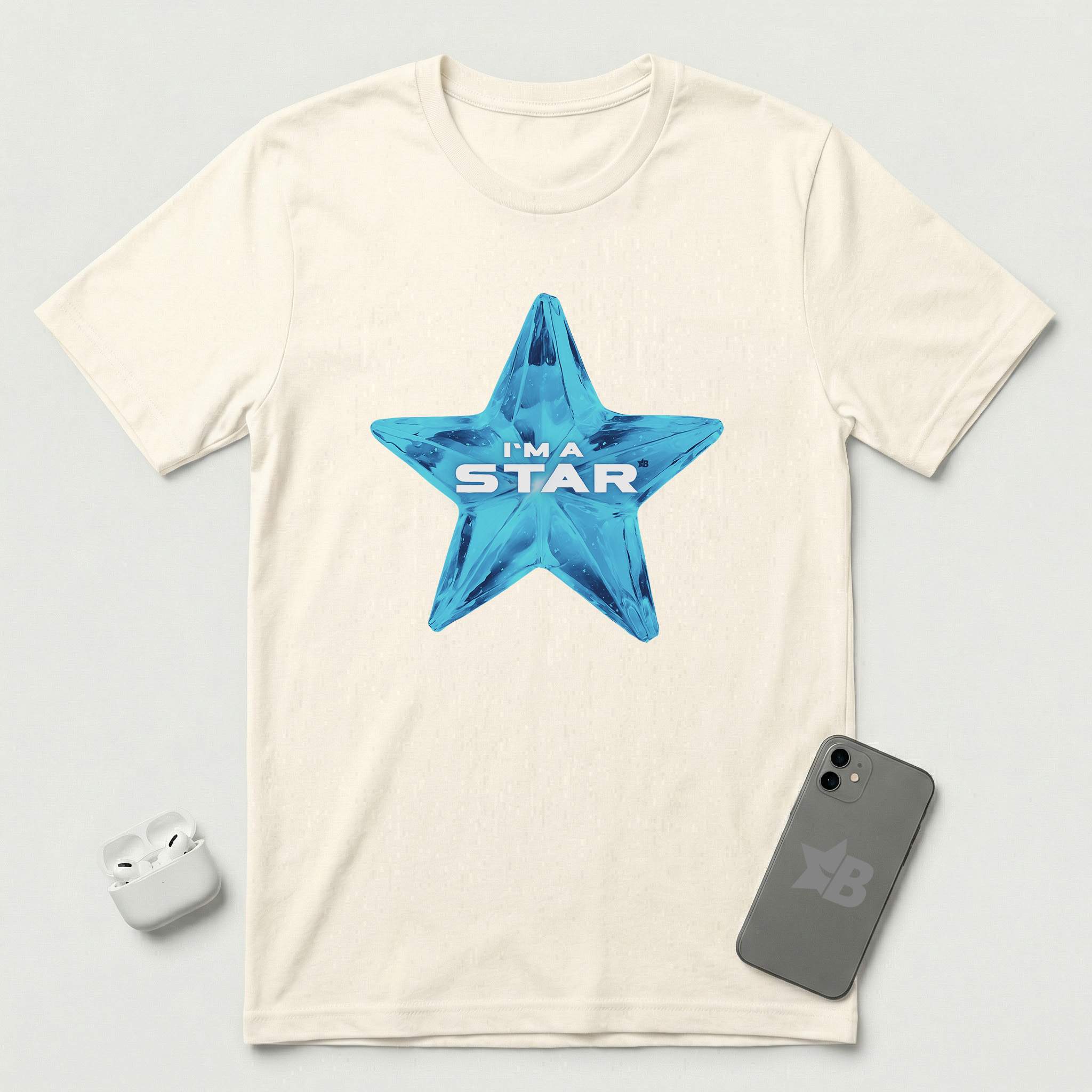 I'm a Star - Blue Star - T-Shirt - Natural mockup