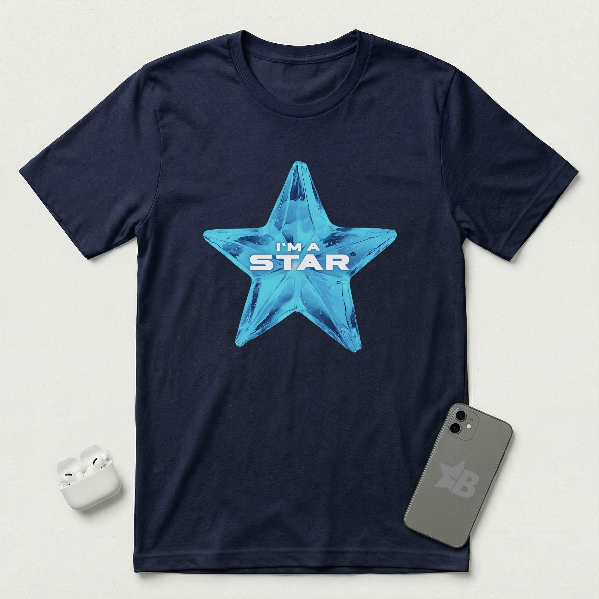 I'm a Star - Blue Star - T-Shirt - Navy mockup