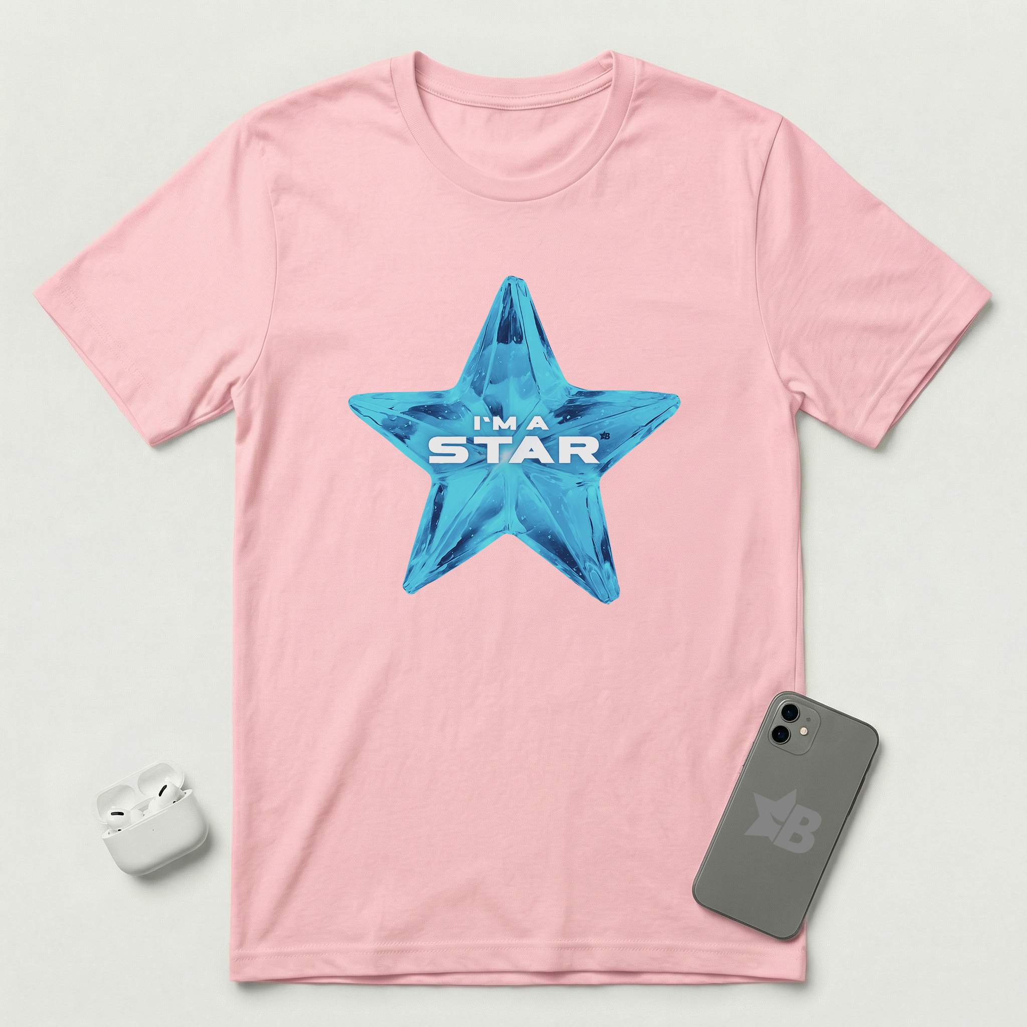I'm a Star - Blue Star - T-Shirt - Pink mockup