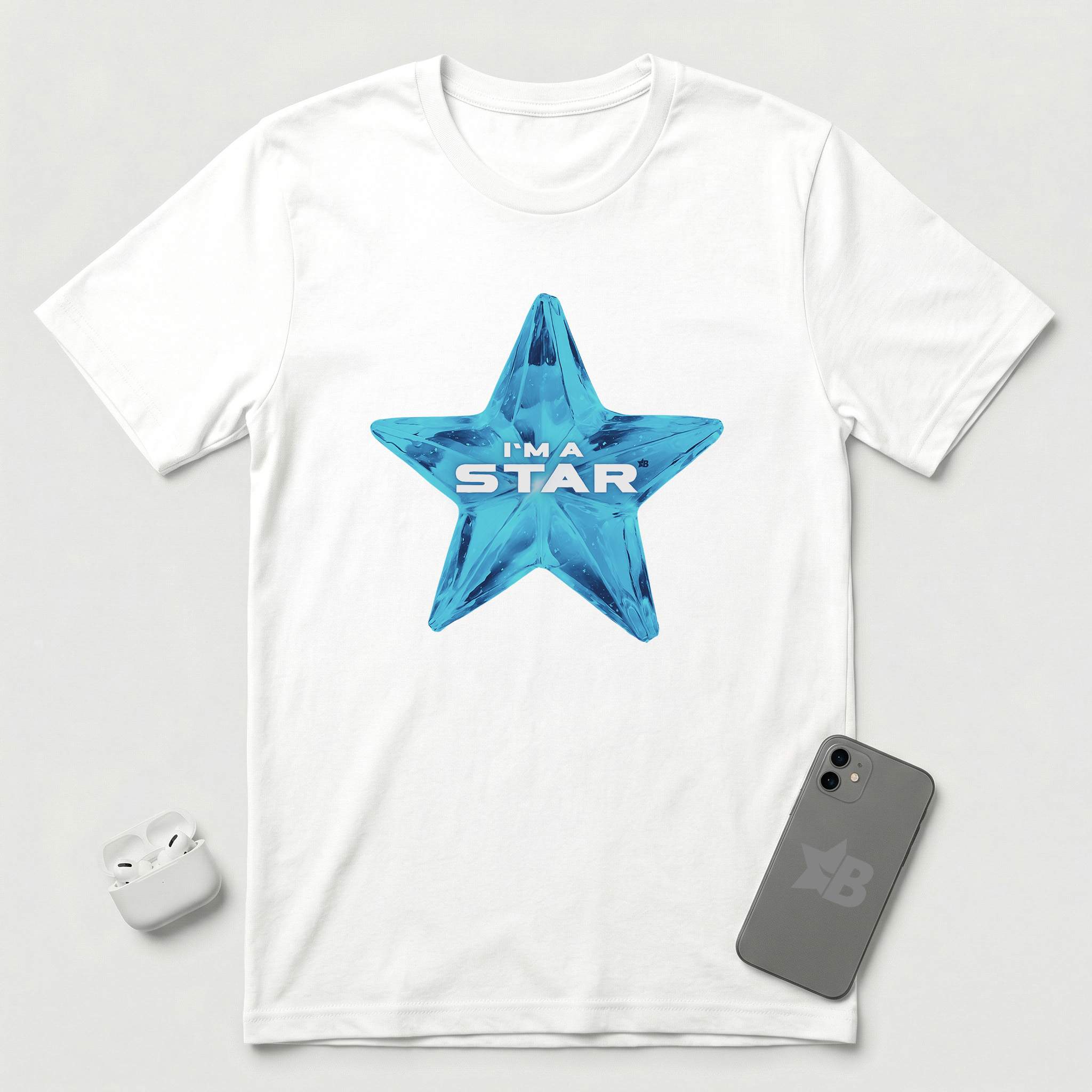 I'm a Star - Blue Star - T-Shirt - White mockup
