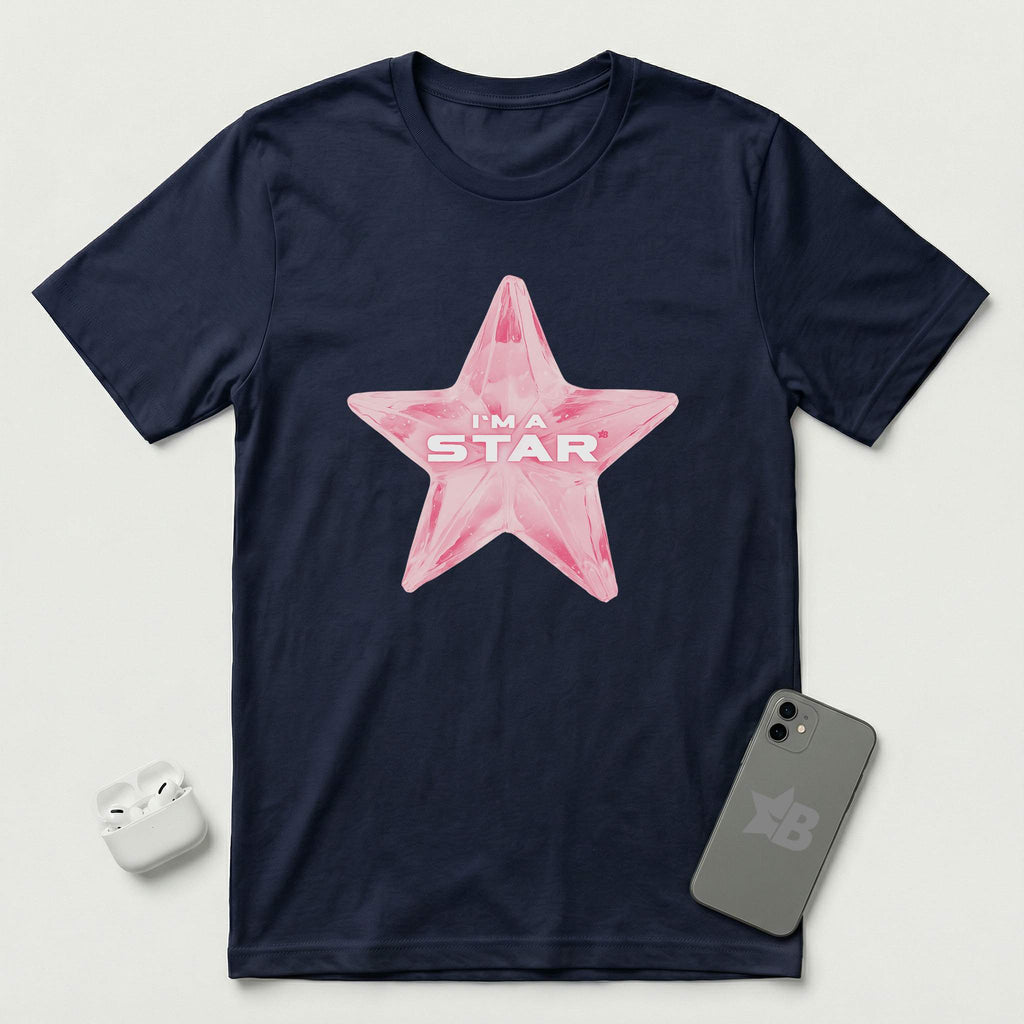 I'm a Star - Pink Star - T-Shirt - Navy mockup