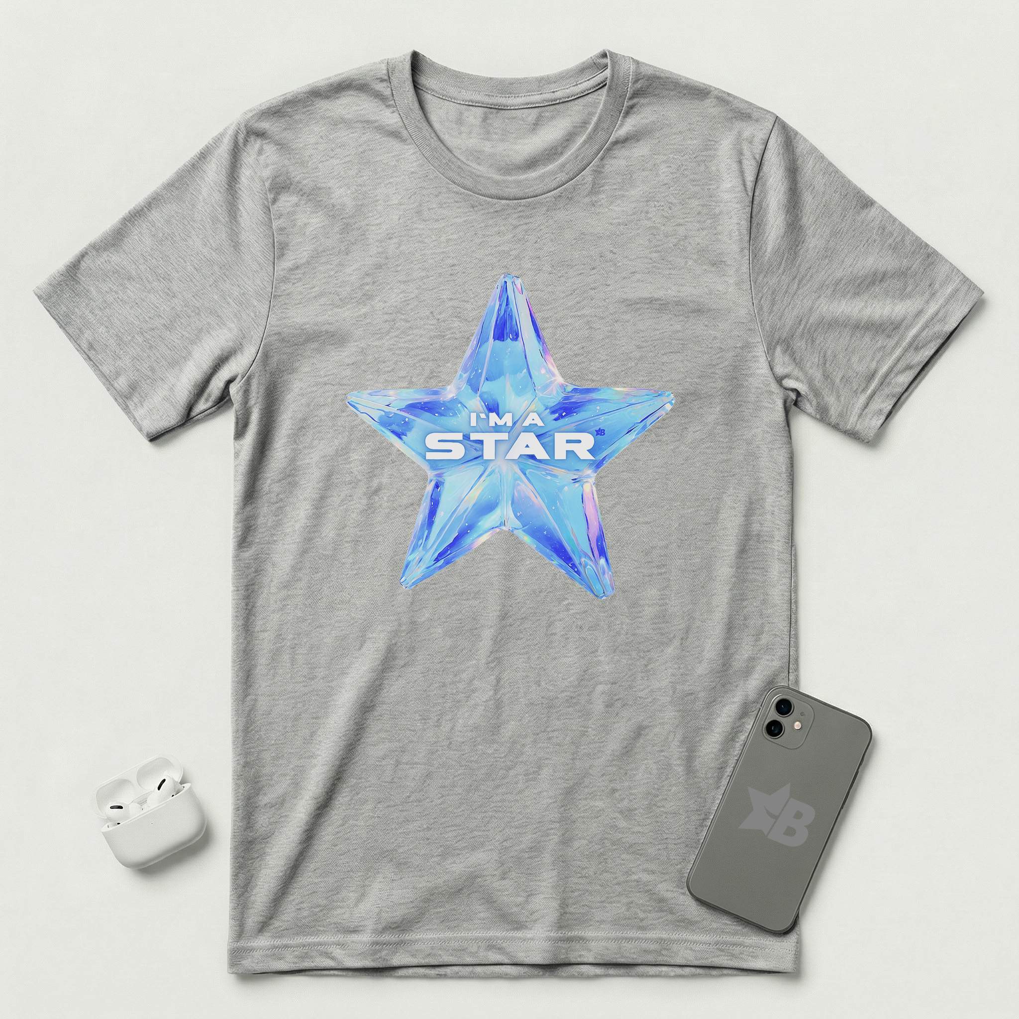I'm a Star - Holographic Star - T-Shirt - Athletic Heather mockup